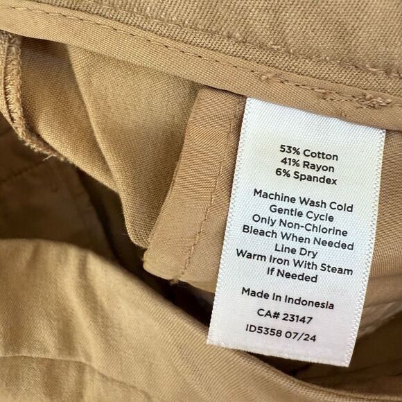 TALBOTS CHATHAM BOOTCUT ANKLE PANTS cotton stretch tan size 8 - Picture 7 of 10